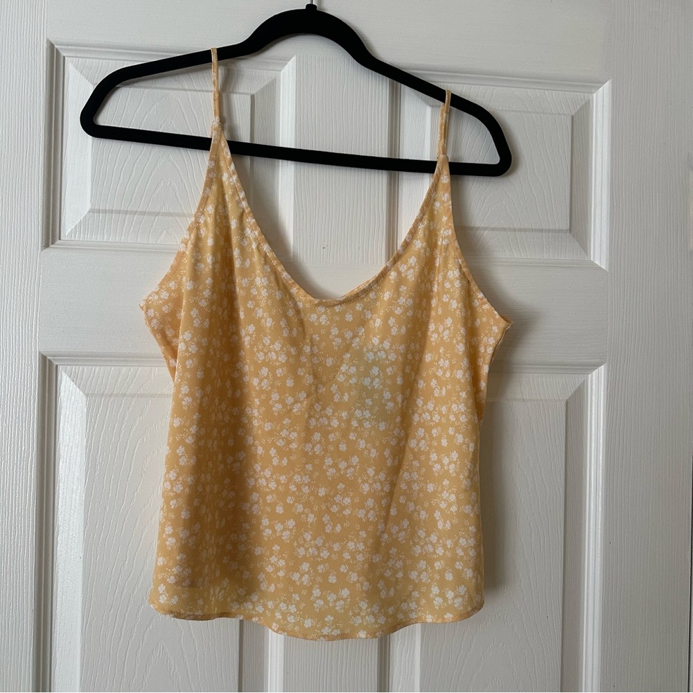 Abercrombie & Fitch | Floral Yellow Spaghetti Strap Top - size Medium